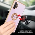 thumbnail image 4 of for Samsung Galaxy Note 10 Plus Case with Ring Holder Kickstand 360 Degree Rotation  Car Finger Slim Cover Shockproof Protective Phone Case for Samsung Note 10 Plus, Light Purple, 4 of 16