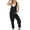 Black, variant on Women's Casual Tank Top Jumpsuit Summer Button Down Harem Leg Jumper with Pocket Loose Roll-Up Pants Athletic Overalls, Wine, XL