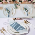 thumbnail image 2 of Blue Ombre Stripe Cloth Napkins, Farmhouse Striped Gradient Washable and Reusable Dinner Napkins Set of 6, Table Napkin for Kitchen Party Birthday Wedding Hotel Housewarming 20"x20", 2 of 8