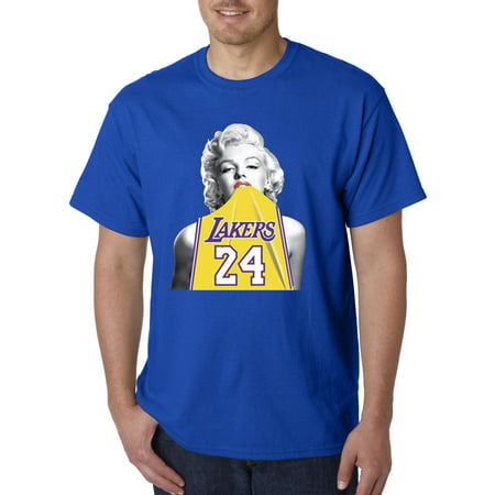 Trendy USA 412 - Unisex T-Shirt Marilyn Monroe Lakers 24 Kobe Bryant Jersey 2XL Royal