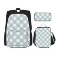 thumbnail image 1 of Balery Daisy Plaid Blue Mochila escolar 3 en 1 para niños: mochila resistente con lonchera térmica y estuche para lápices. Mochila escolar para niños y niñas., 1 of 7