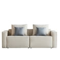 thumbnail image 5 of Mid-Century Modern Upholstered Loveseat Sofa Bed Linen Fabric Sofa Couch Loveseat Sleeper for Living Room, Bedroom, Apartment, Small Space, Easy Assembly, 5 of 7