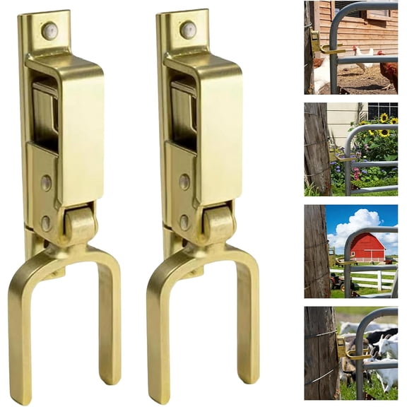 Instant Locking Gate Latch, 2026 New Heavy-Duty One-Hand Gate Latch for Farm, Ranch & Backyard | Automatic Spring Lock, Rust-Resistant Steel, Easy Install on Wood, Metal & Pipe Gates