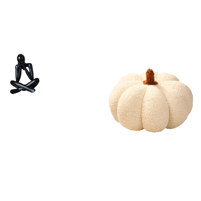 Escultura abstracta de pensador, figura de escritorio, adorno de calabaza de Halloween, cojín suave hecho de material PP, adecuado para regalar, decor
