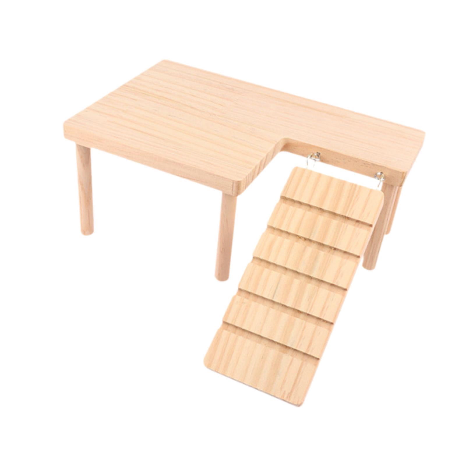 Gazechimp Hamster Wooden platforms Toy with Ladder Cage Accessory for Rat Mouse Gerbil right