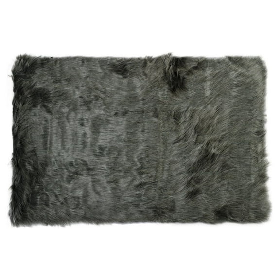 Luxe Hudson Faux Sheepskin Rug 3x5 Gradient Grey Soft Plush 1-piece