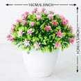 thumbnail image 4 of Aonity Simulation Flower Living Room Potted Pink， Potted Artificial Plants Greenery In Pots Flowers Faux Herbs Small Plastic Plant for Home Bathroom Wedding Tabletop Real Green Bonsai, 4 of 4