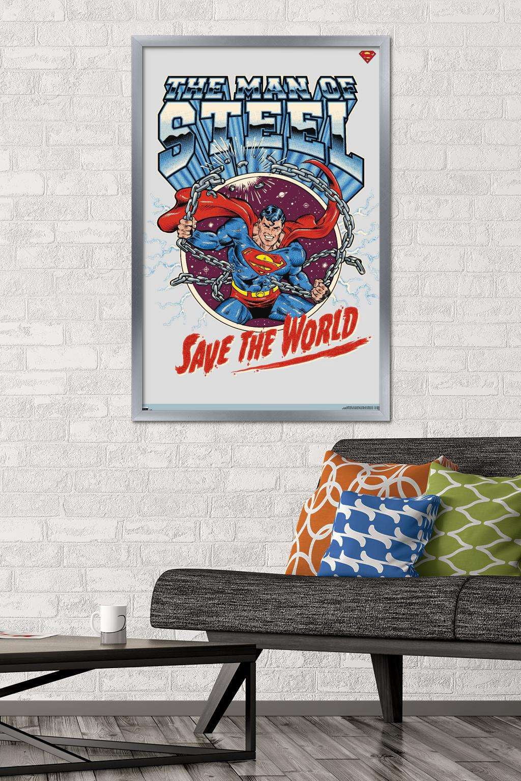 DC Comics Superman - Save the World Wall Poster, 22.375" x 34", Framed
