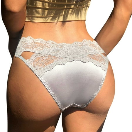 Ploknplq Panties for Women Womens Underwear Womens High Waisted Underwear New Fashion Lace Lingerie Underwear Lace Pants Lace Low Waist Underwear Seamless Underwear for Women Thongs for Women Gray L