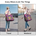 thumbnail image 3 of Lightweight Weekender Bag with Tropical Pineapple Exotic Fruit Prints Large Capacity Travel Tote Bag with Summer Yellow Pattern, Adjustable Strap Multiple Pockets, 3 of 5