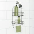 Satin Nickel Shower Caddy with 2 Shelves, Zenna Home Scroll overthe