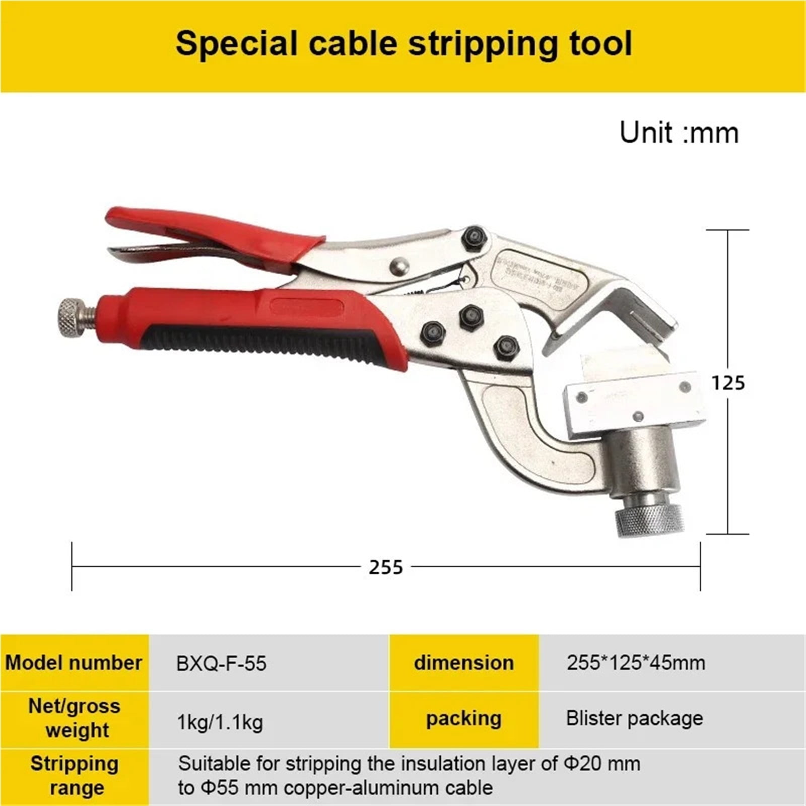 Multi-function electrician wire stripper BXQ-F-55 high voltage cable stripper insulation stripper ,Tool
