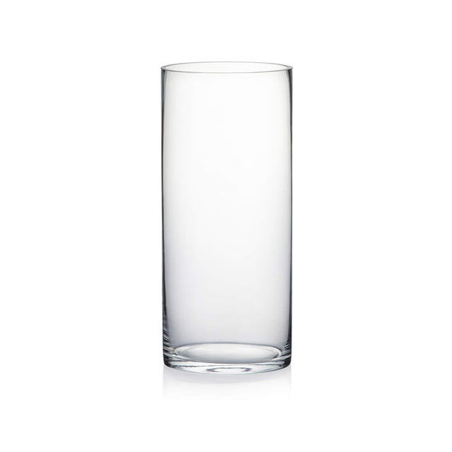 Vase WGVI, centro de mesa cilíndrico de cristal transparente, 15 cm x 35 cm, para bodas