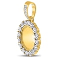thumbnail image 2 of 10kt Yellow Gold Mens Round Diamond Circle Cluster Picture Memory Pendant 2 Cttw, 2 of 2