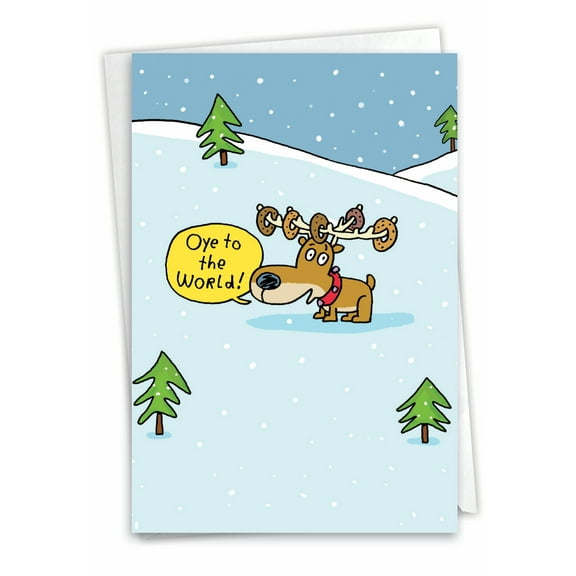 1 Funny Chanukah Card with Envelope - Oye to the World C5752HKG