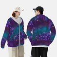 thumbnail image 4 of Fotbe Purple and Green Glitter Chaqueta con Protección Solar UPF 50+ para Hombre y Mujer, Camisa con Capucha y Bolsillos-3X-Large, 4 of 7