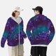 thumbnail image 4 of Fotbe Purple and Green Glitter Chaqueta con Protección Solar UPF 50+ para Hombre y Mujer, Camisa con Capucha y Bolsillos-Small, 4 of 7