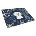 thumbnail image 1 of Carolines Treasures BB5059LCB Blue Flowers Maltese Glass Cutting Board - Large, 1 of 2