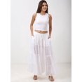 thumbnail image 3 of Sunzeyvora Women’s 100% Cotton Tiered Maxi Skirt with Pockets & Drawstring Waist, 3 of 3