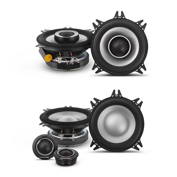 Alpine speaker bundle S2-S40C 4" Component Speaker Set & S2-S40 4" Coaxial Speaker Set
