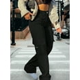 thumbnail image 2 of Women’s High Waisted Multi-Pocket Cargo Work Pants – Y2K Wide Leg Casual Straight Fit, Plus Size Available, 2 of 7