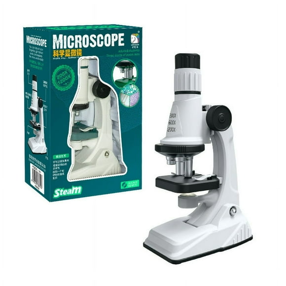 Microscope for Kids - Science Kit with an Easy-to-Use Kids Microscope Up to 1200x Zoom Blank and Prepared Slides