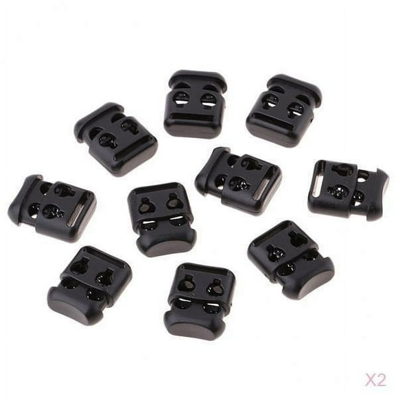 S SERENABLE 20x Double Barrel Antiskid Shoes Buckle Rope Toggle End Lock Stoppers Sewing Set