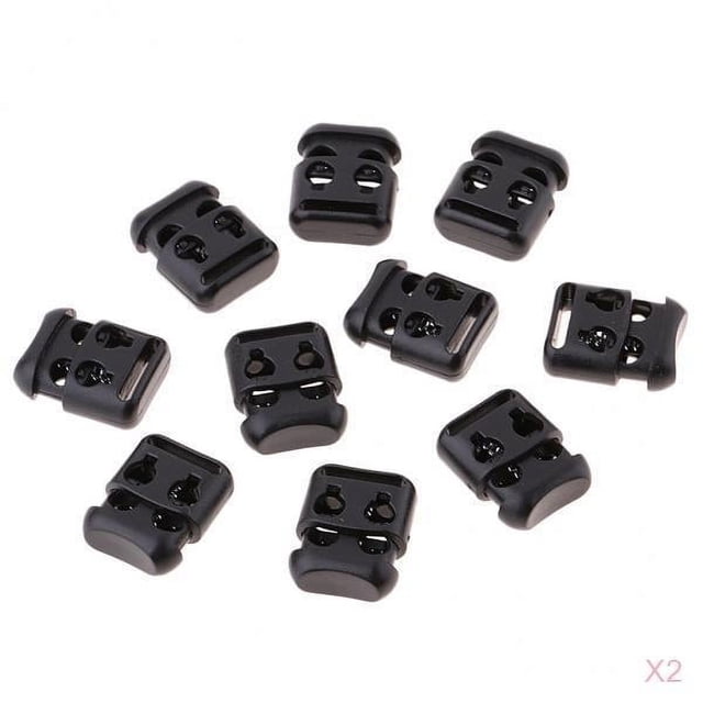 S SERENABLE 20x Double Barrel Antiskid Shoes Buckle Rope Toggle End Lock Stoppers Sewing Set
