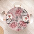 thumbnail image 4 of Ambesonne Roses Fitted Round Tablecloth, English Garden Floral Artwork, 45"- 56" Diameter, Grey and Pastel Pink, 4 of 5