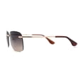 thumbnail image 4 of Womens Rimless Narrow Rectangle 90s Retro Sunglasses Gold Brown, 4 of 4