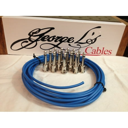 George L 155 Pedalboard Effects Cable Kit LARGE .155 Blue / Nickel 15/14