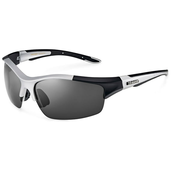 Xagger Half Frame Polarized Sports Sunglasses for Men Women UV400 Wrap Around Baseball Running Cycling Glasses