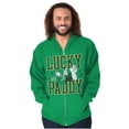 thumbnail image 5 of Popeye St Patricks Lucky Paddy Zip Hoodie Sweatshirt Men Brisco Brands S, 5 of 6