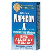 Naphcon A Antihistamine Eye Drops Allergy & Redness Relief, 0.5 oz, 3 Pack