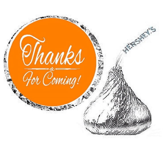 216ct Orange Thanks for Coming Party Favor Candy Decoration Stickers Labels Fits Kisses Chocolates Party Favors Envelope