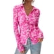 thumbnail image 1 of Camisa PRETTYGARDEN 2025 Floral Cuello en V Manga Larga Rosa Rosado XXL, 1 of 8
