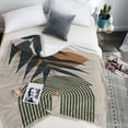 thumbnail image 4 of Boho Mid Century Throws Blankets Beige Orange Modern Abstract Throw Blankets Minimalist Sun Leaves Geometric Aesthetic Soft Warm Bed Bedding Women Blankets for Couch Bedroom Office 60"x80", 4 of 6