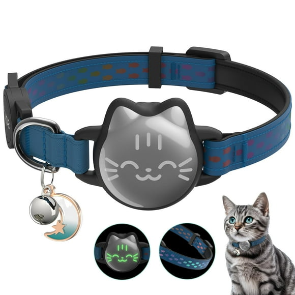 Funda tipo collar para gatos impermeable con almohadilla luminosa y reflectante