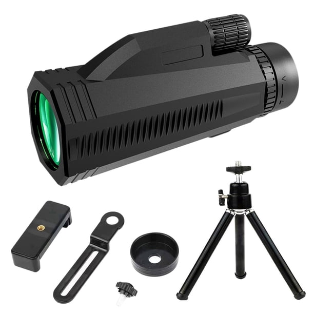 Accesorios para celulares, soporte para celular para auto, soporte para celular, mini telescopio monocular de visión nocturna 12x50, compacto y portátil para caza, camping, senderismo, observación de