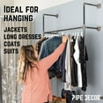 thumbnail image 2 of PIPE DECOR 41" Black Steel Wall- and Floor-Mounted Modular Pipe Clothing Rack Kit, DIY Industrial Open Wardrobe for Home or Retail Spaces, 2 of 8