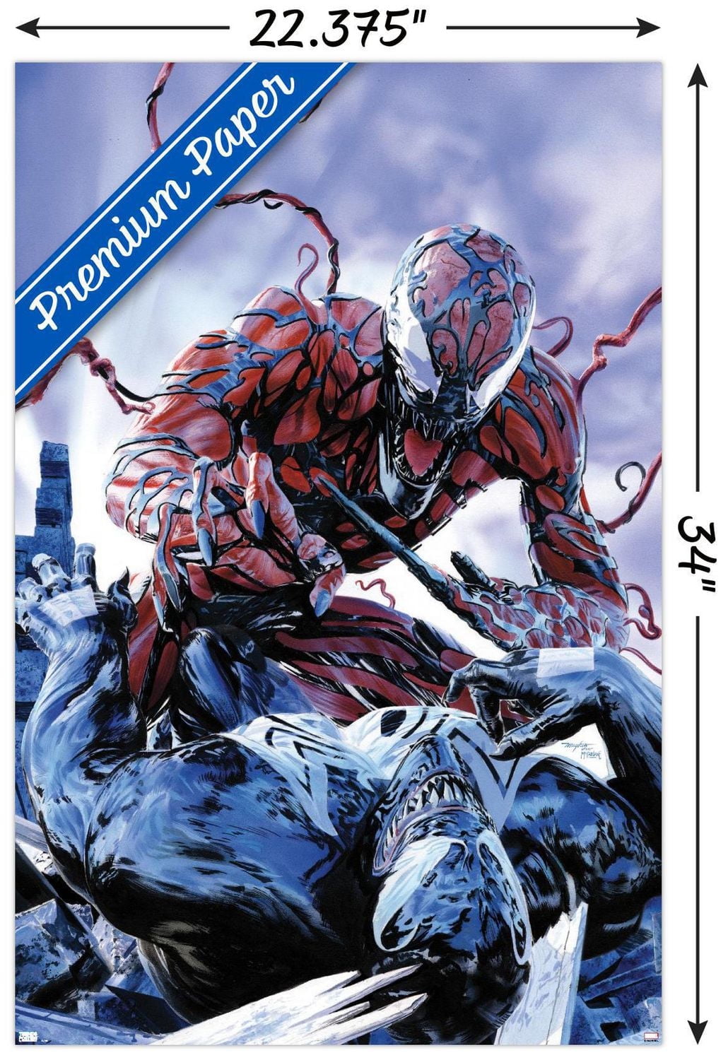 Marvel Comics - Carnage - Battle with Venom Wall Poster, 14.725" x 22.375"