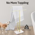 thumbnail image 2 of Standing Towel Rack Towel Rack Stand with Marble Base for Bathroom Floor SUS Stainless Steel Brushed Finish BTH, 2 of 9
