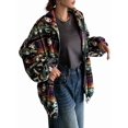 thumbnail image 2 of Womens Western Print Zip Up Hoodies Sweatshirt Fleece Jacket Coat with Pockets Casual Warm Outwear Color Pattern M, 2 of 9