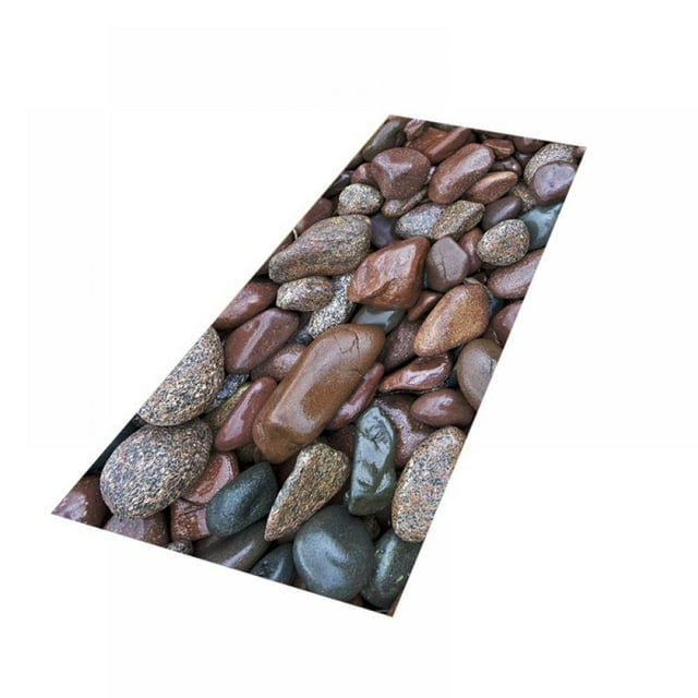 Pebbles Bath Rug Runner Soft & Absorbent Bathroom Rugs Non Slip Large Bath Rug Runner for Kitchen Bathroom Floors 19.7X63in