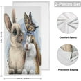 thumbnail image 2 of Dreamtimes Cute Bunny Butterfly Hand Towels 2 PCS, Easter Rabbits Kitchen Towel Ultra Soft and Highly Absorbent,Decorative Fingertip Face Towel for Bathroom Hotel, 28.3"x14.4", 2 of 6
