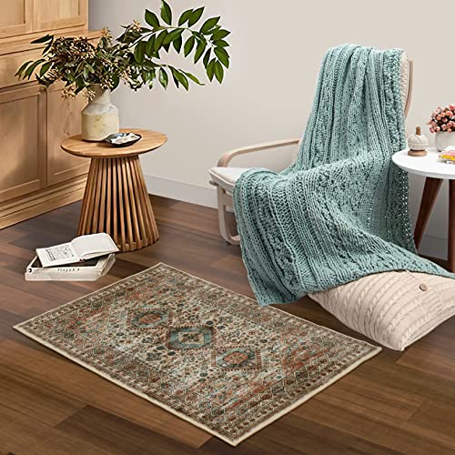 HAEMORE Kitchen Vintage Rug Runner Machine Washable Runner Rug Low