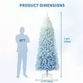thumbnail image 4 of Slim Pencil Christmas Tree for Small Spaces -4.5/6/7.5/9FT  Snow Flocked Artificial Xmas Tree with Metal Stand, Skinny Holiday Decor for Apartments & Offices, 4 of 11