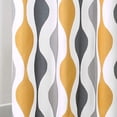 thumbnail image 3 of Mid Century Geo Shower Curtain, 72" x 72", Gold & Gray, 3 of 5