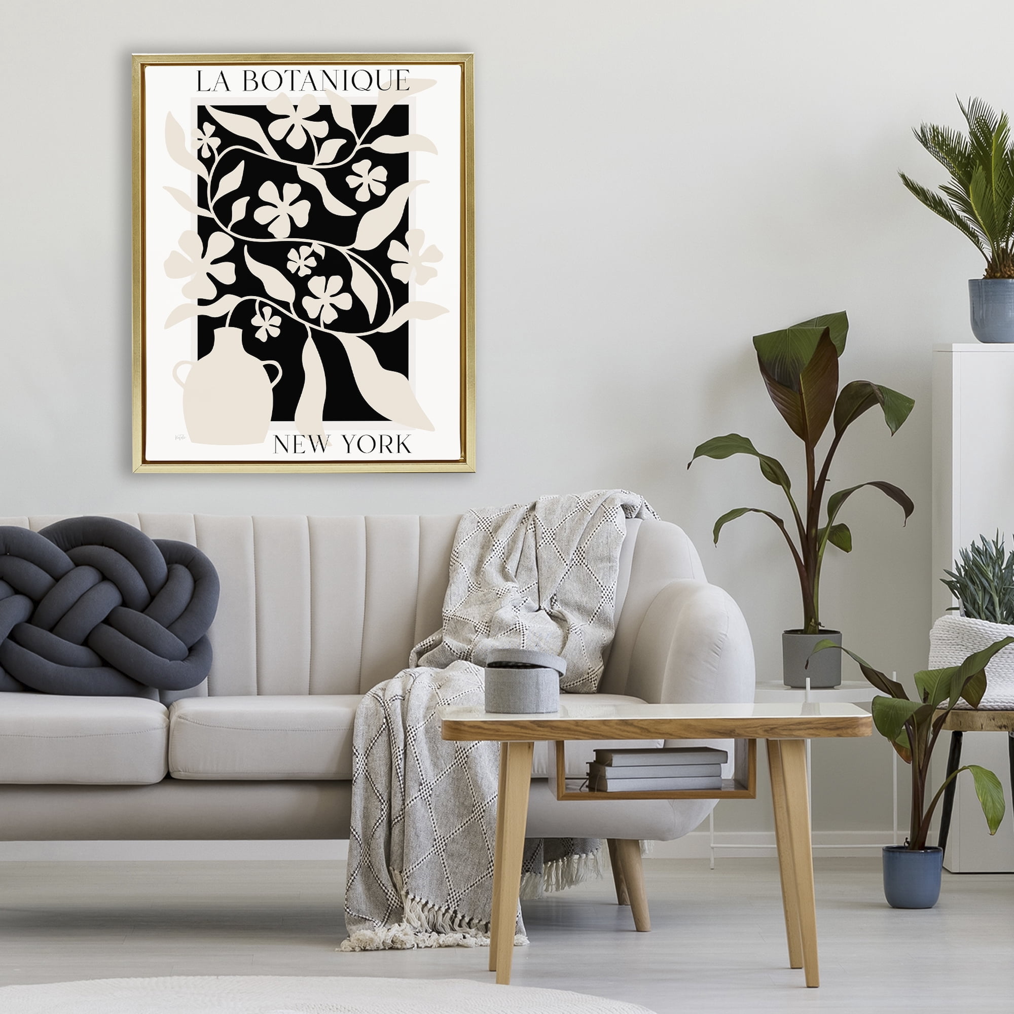 Stupell Industries La Botanique New York Gold Framed Floater Canvas Wall Art, design by Natalie Carpentieri