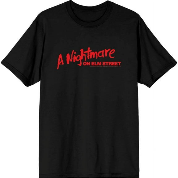 A Nightmare On Elm Street Logo Men's Black Crew Neck Short Sleeve Tee-Medium